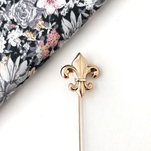 Fleur-de-lis Gold Vintage Style Lapel Pin Brooch